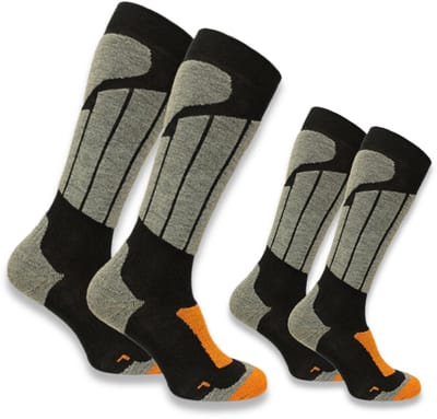 Norfolk Skisokken - 2 Paar - Merino wol Climayarn - Schokabsorptie Zonedemping - Zacht, Warm en Droog - Maat 43-46 - Zwart - Aspen