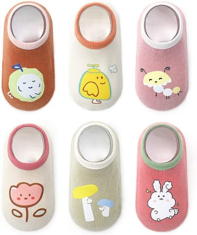 6 Paar Antislip Sneakersokken voor Baby's en Kids - Onzichtbaar Katoen