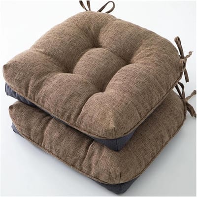 Balkonkussens Tuinstoel - Stoelkussens Set - Comfortabel Zitten - Met Bevestigingsbanden - 40 x 40 cm - Roodbruin