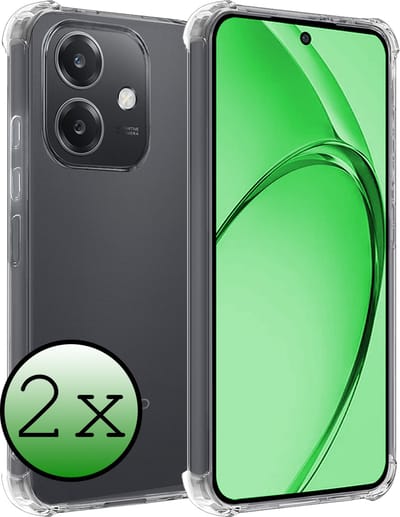 Hoesje 2 Stuks - Geschikt voor OPPO A40 - Sterk & Shockproof - Siliconen Case - Back Cover - Telefoon Hoes Shock Proof - Transparant