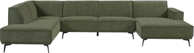 Tower living Leeds Chaise Lounge R + 2,5 seater no arm - Ottoman L Bottle Green