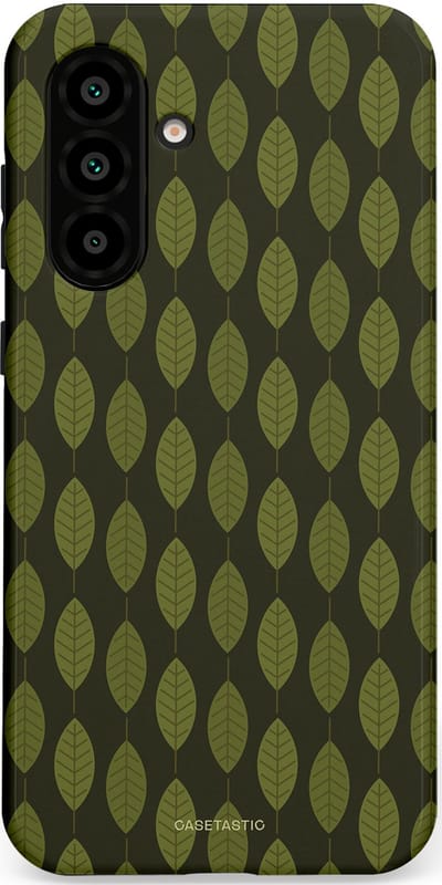 Casetastic hoesje geschikt voor Samsung Galaxy A36 / Samsung Galaxy A56 - Dubbellaagse bescherming - Donkergroene Bladerendek - Fashion Case - Zwart Donkergroen