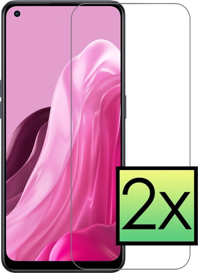 Screenprotector - 2 Stuks - Geschikt voor OPPO Reno 8 Lite - Extra Sterk - Beschermglas - Gehard Glas - Tempered Glass - Screen Protector - Bescherm Cover