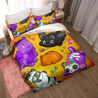 APHMAU Beddengoedset Dekbedovertrekset Eenpersoons Tweepersoons Kingsize Kawaii Cartoon Aphmau Volwassen jongens Slaapkamer Dekbedovertrek en Kussensloop 70x133cm 2pcs