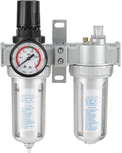 Dailygoods- Luchtcompressor Filterregelaar Aluminiumlegering - Combo Vochtval - Persluchtfilter - Olie Smeermiddel - Water Regulator - Geïmporteerd Filterelement