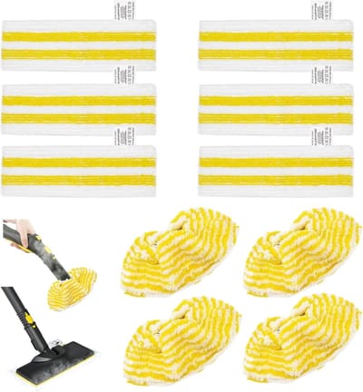 Stoomreiniger Doeken - Microvezeldoeken Pads - Grondige Vloerreiniging - Wasbaar Duurzaam Materiaal - 10 stuks - Wit