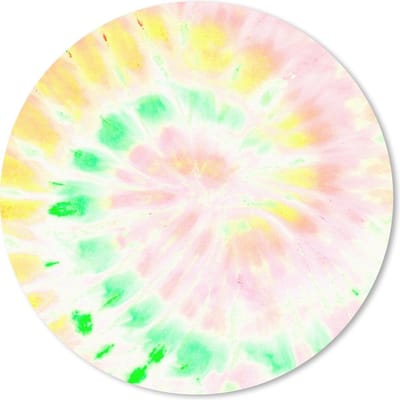 Muismat rond 20x20 cm - Mousepad Zomer - Tie dye - Wit - Ronde muismatten