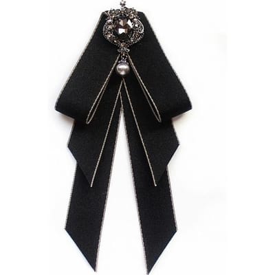 Nieuwe vrouwelijke unisex vlinderdas broches voor vrouwen parel kristal hanger kraag pin shirt kleding stropdas strik pak accessoires black