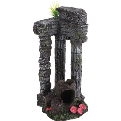 Aquarium Decoratie Romeinse Zuilen Simulatie Herbruikbaar Hars Vis Tank Landschap Ornament black