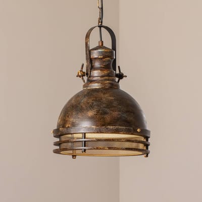 Opviq Hanglamp Saglam, 1-lamp, oud messing, Ø 30 cm, metaal