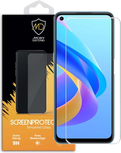 MobyDefend Screenprotector - Geschikt voor Oppo A76 - Case-Friendly Screensaver - Gehard Glas