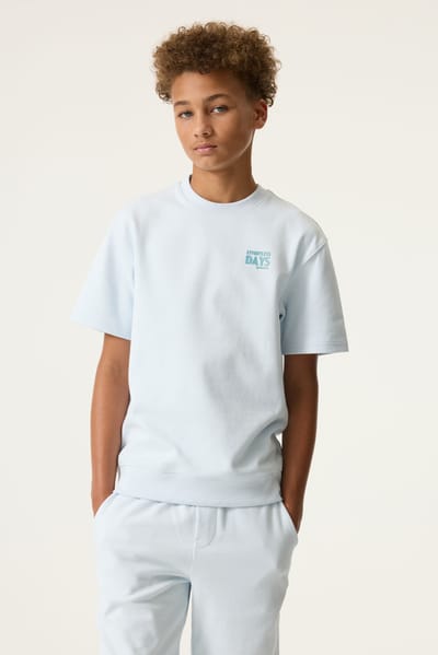 GARCIA Jongens Tekst Print T-shirt Blauw Korte mouw