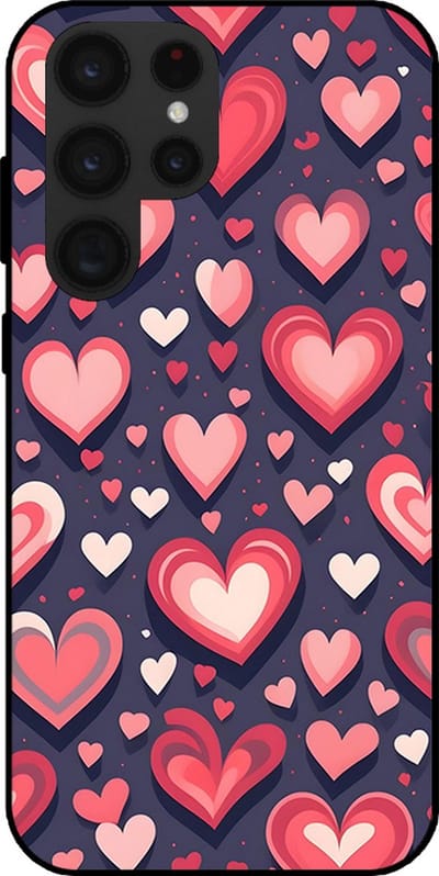 Smartphonica Telefoonhoesje Geschikt voor Samsung Galaxy S22 Ultra met Hartjes Opdruk - TPU Backcover Case With Heart Design geschikt voor Samsung Galaxy S22 Ultra