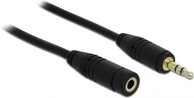 3,5mm Jack stereo audio verlengkabel - verguld / zwart - 1 meter