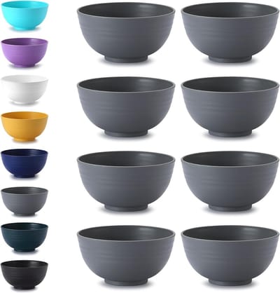 Plastic Graankommen Set van 8 Stuks - 26 oz, Breukbestendig en Herbruikbaar, Ideaal voor Rijst, Noodles, Soep, Snacks, Salades en Fruit, Vaatwasserbestendig