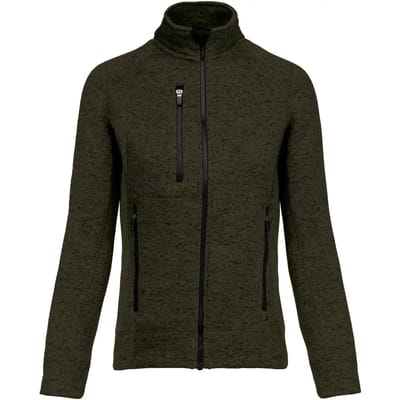 Kariban Heather damesvest met rits K9107 - Dark Khaki Melange - XS
