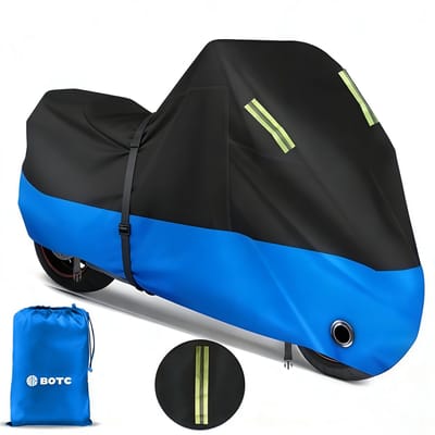 BOTC Scooterhoes / Motorhoes - Waterdichte - Oxford XXL motorhoes - anti-stof/uv - Met reflecterende strip - Blauw/Zwart