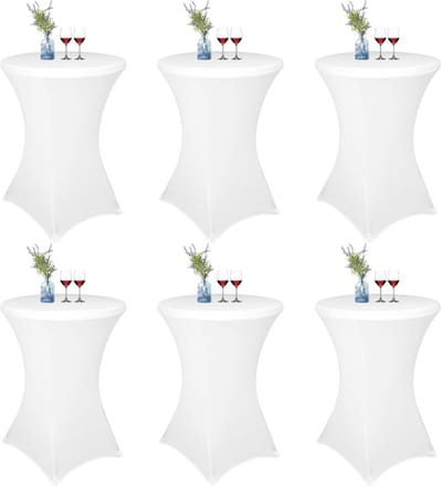 Tafelhoezen Set - Ronde hoezen - Feestelijke decoratie - Elastisch spandex materiaal - 80x110 cm - Wit