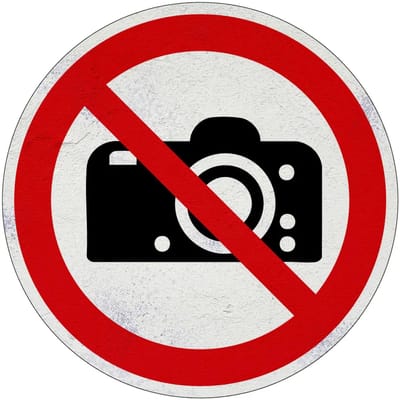 Geen foto's maken verbodsbord - P029 | Sign Again materiaal | 10 cm