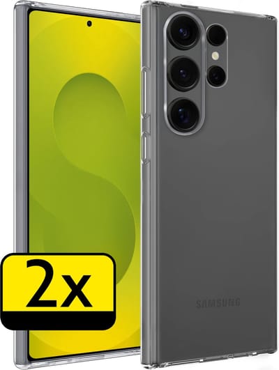Hoesje - 2 Stuks - Geschikt voor Samsung Galaxy S25 Ultra - Sterk & Shockproof - Case Siliconen - Back Cover - Telefoon Hoes - Telefoonhoesjes - Transparant