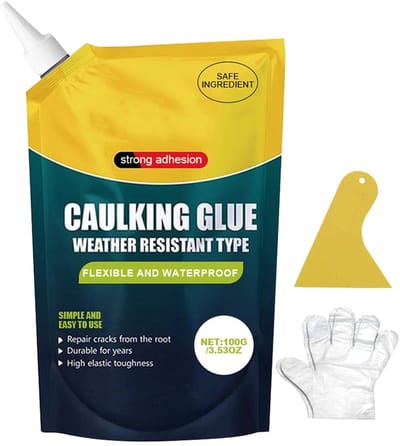 Voegenvuller Afdichtmiddel - Beton Reparatie Kit - Waterdichte Scheuren Vullen - Snel Uithardend - 100g + Hulpmiddelen