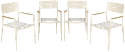 sweeek - Set van 4 tuinstoelen van aluminium en textileen - fira