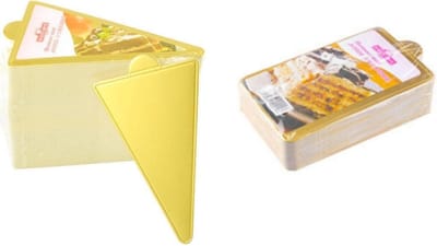 Dailygoods- Cakeboard Set van 200 - Gouden Rectangular/Triangel - Voedselveilig Karton - Herbruikbaar - Duurzaam - 10 x 6 cm / 11.7 x 8 cm - Gebakbord