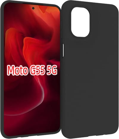MobyDefend Hoesje - Geschikt voor Motorola Moto G55 - TPU Backcover - Mat Zwart