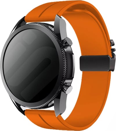 Strap-it Smartwatch bandje 22mm - siliconen band met parachutesluiting geschikt voor Samsung Galaxy Watch 3 45mm / 46mm / Gear S3 - Huawei Watch GT 2/3/4/5 - 46mm - Polar Vantage M / Grit X - OnePlus Watch - Amazfit GTR 2/3/4 - Fossil Gen 5 (oranje)