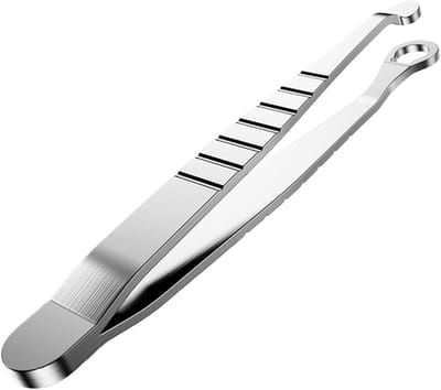 Neushaartang - Pincet Oor Neus - Precisie Verzorging - Afgeronde Punt - 9.6 cm - Zilver