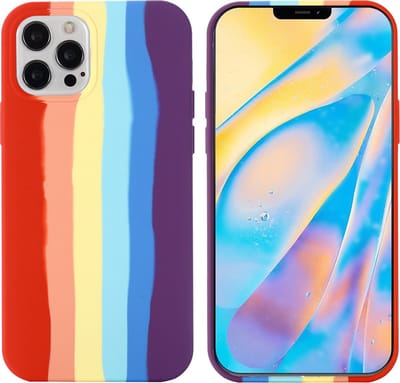Peachy Rainbow Pride siliconen hoesje geschikt voor iPhone 12 Pro Max - pastel