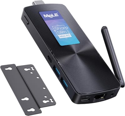 Mini PC met Windows 11 Pro - Fanless, 8GB RAM, 128GB Geheugen, USB-C Microcomputer, Wi-Fi5 en Gigabit Ethernet