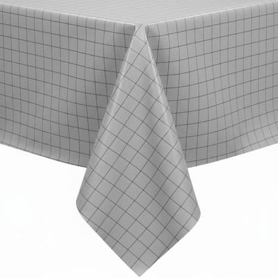 Protecttable - Rond Tafelzeil Ruitje Como Grijs ⌀138cm - Tafelkleed Afwasbaar - Kunststof
