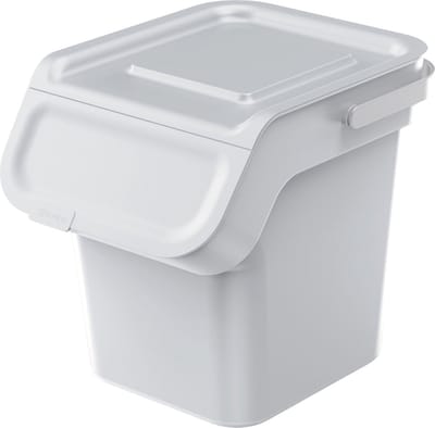 Prosperplast Keden - Afvalemmer / Prullenbak met actief koolfilter - 20L - as wit