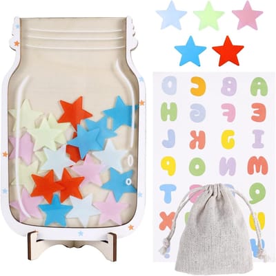 Magnetische Beloningspot met Sterren voor Kinderen, Persoonlijk Gedragssysteem met Kleurrijke Stickers voor Positieve Stimulatie van Zindelijkheid en Huishoudelijke Taken