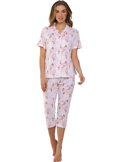 Pastunette Pyjama Coral Breeze - Katoen - Doorknoop - Wit - Maat 38