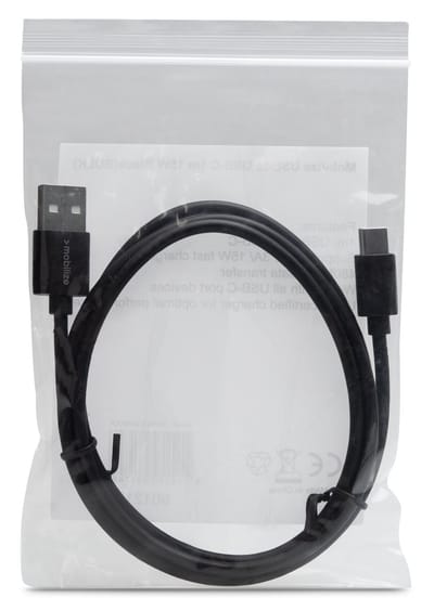 Mobilize USB-A naar USB-C Kabel 1 Meter - Zwart