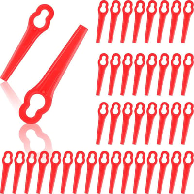 Kunststof grasmaaiermessen, 70 stuks vervangende kunststof messen, 83 mm grasmaaier snijmessen Geschikt voor Einhell GC-CT 18/24 Li, Bosch ART23 LI Accutrim Easytrim Accu Rood