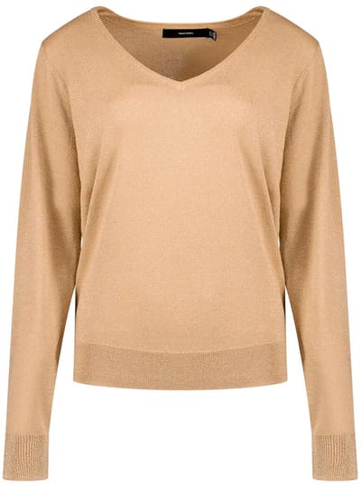 Vero Moda Blaze Glitter Trui Met V-hals Beige XS Vrouw