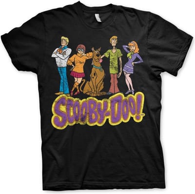 ScoobyDoo Heren Tshirt -L- Team Distressed Zwart