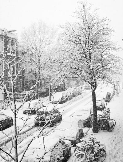 Canvas Schilderij Winter Den Haag - 60x80cm - Schilderij Winter