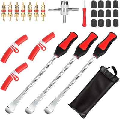 Bandenlichter en Bandenwisselaar Set – 28-delige Gereedschap voor Motorfiets, Fiets en Auto