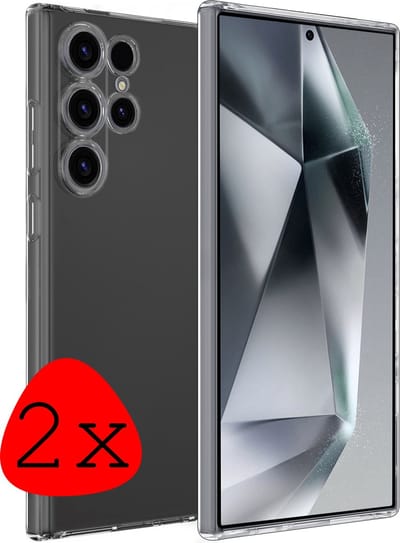 Hoesje 2 Stuks - Geschikt voor Samsung Galaxy S24 Ultra - Sterk & Shockproof - Case Siliconen - Back Cover - Telefoon Hoes - Transparant