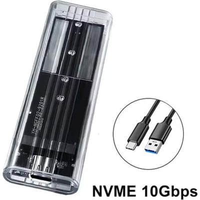 M.2 NVME SATA SSD-behuizing USB Type C 10 Gbps 5 Gbps PCI-E M2 SSD Transparante externe behuizing Harde schijf doos voor M2 2230/2242/2260/2280 SSD NVME 10Gbps