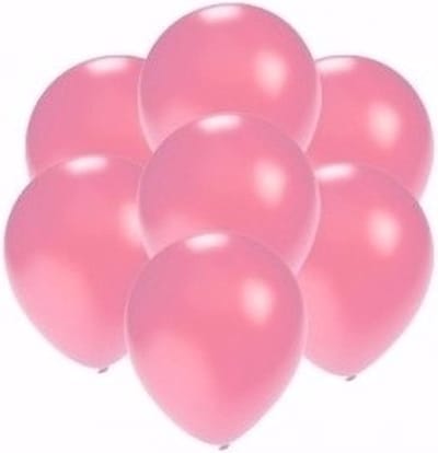 Kleine metallic roze party ballonnen - 15x stuks - van 13 cm - Feestartikelen - versieringen