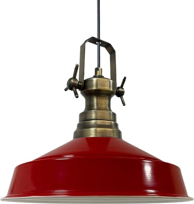 Bamyum Asletl-Y Hanglamp Industrieel van Metaal Ø41 cm, Vintage Pendellamp, E27, Rood Hanglamp Vintage