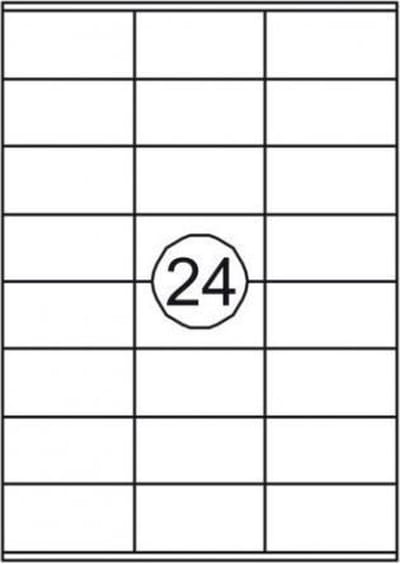 A-Series zelfklevende etiketten - 70x37mm - wit - 24 etiketten per vel - 100 vellen