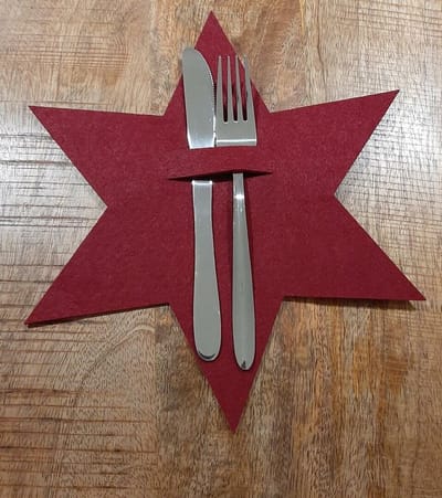 Cosy @ Home Ster Cutlery Bordeaux 25x28,5xh,3cm Vilt