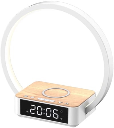 Livista Wake Up Light – Wekker – Draadloze Oplader – 15W – Touch Bureaulamp – met 3 Lichtkleuren – Voor Telefoon, Smartwatch & AirPods