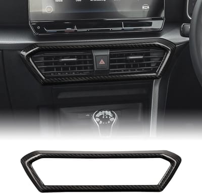 Koolstofvezel Interieuraccessoires voor Cupra Formentor en Seat Leon 2021-2026, Middenconsole en Luchtuitlaat Stickers, Cadeau voor Autoliefhebbers (Zwart)